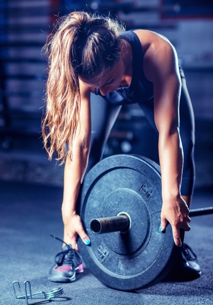 Weightlifting athlete preparing for competition